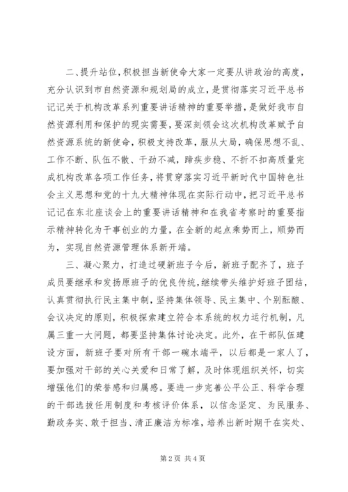 市自然资源和规划局挂牌仪式上的发言材料.docx