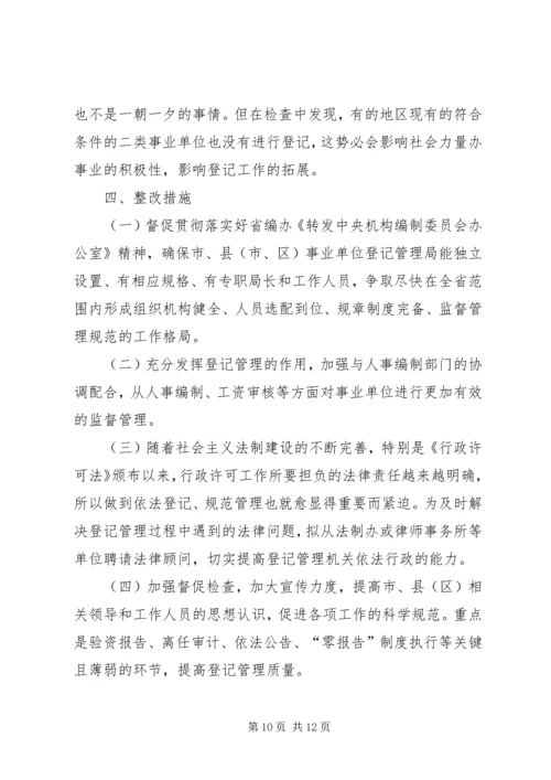 事业单位登记管理执法检查总结.docx