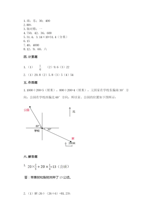 人教版六年级上册数学期末测试卷含答案ab卷.docx