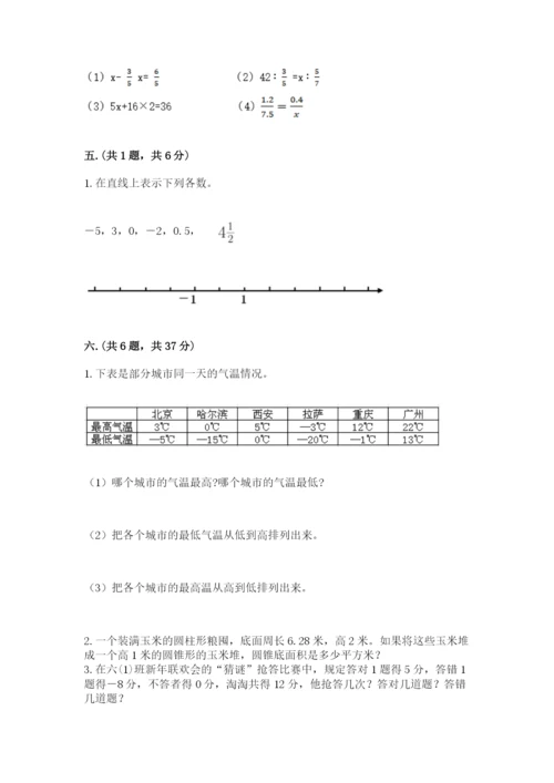 人教版六年级数学下学期期末测试题【培优a卷】.docx