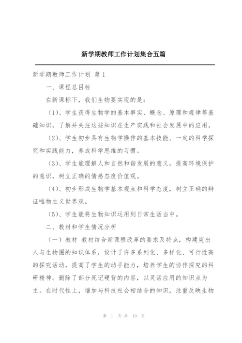 新学期教师工作计划集合五篇.docx
