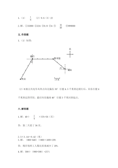 2022六年级上册数学期末测试卷附答案【研优卷】.docx