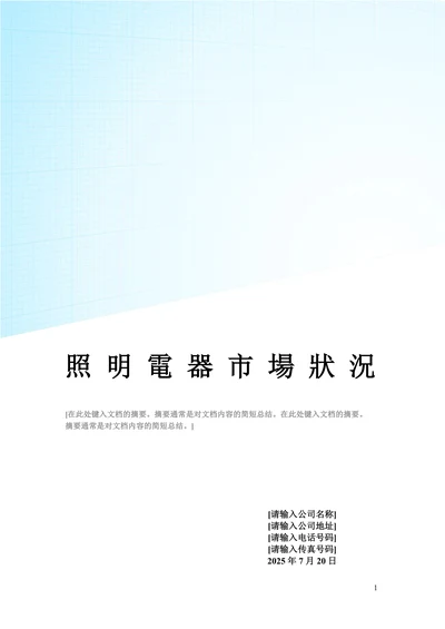 中国照明市场调查报告