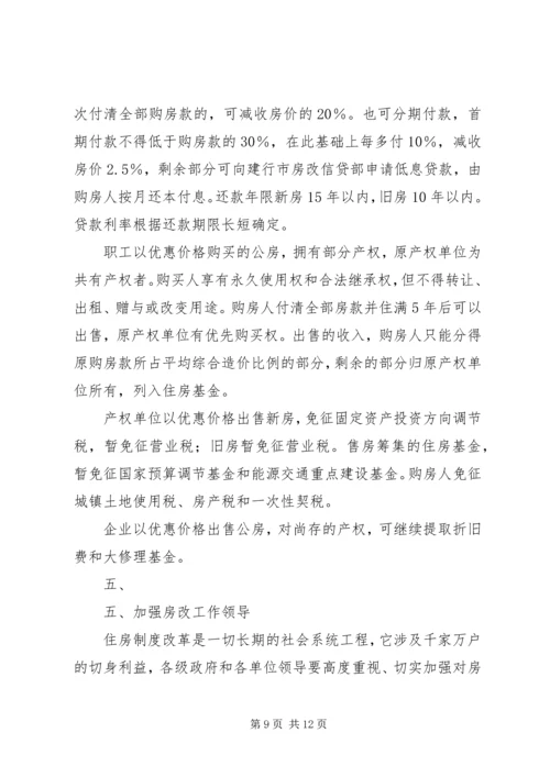 集团职工住房制度改革实施方案 (3).docx