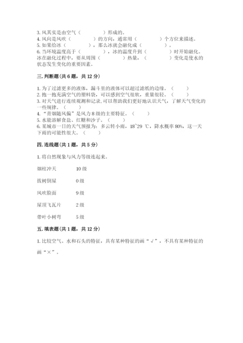 教科版三年级上册科学期末测试卷（重点）.docx