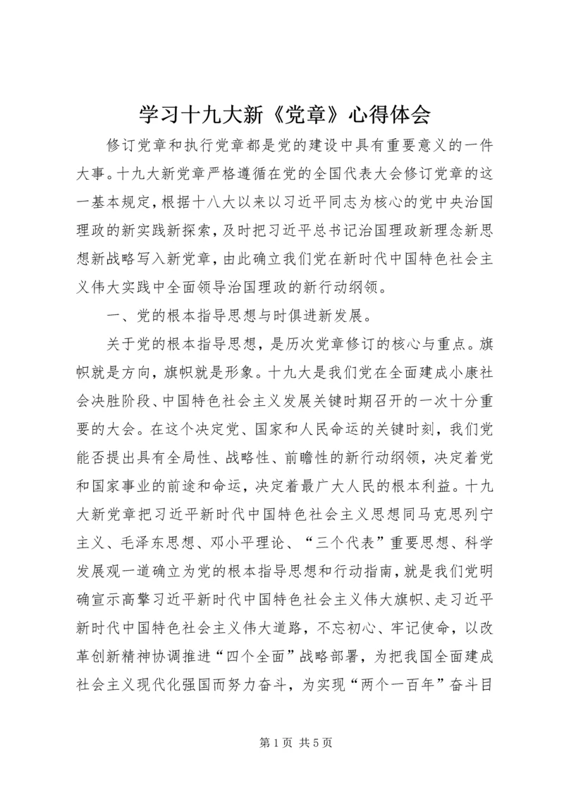 学习十九大新《党章》心得体会 (2).docx