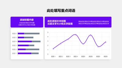 图表页-紫色商务风2项柱形图条形图