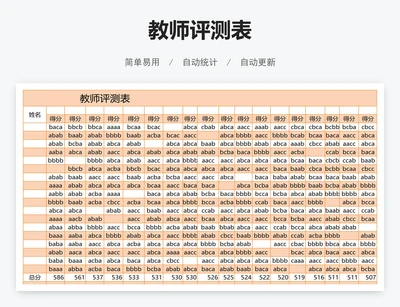 教师评测表