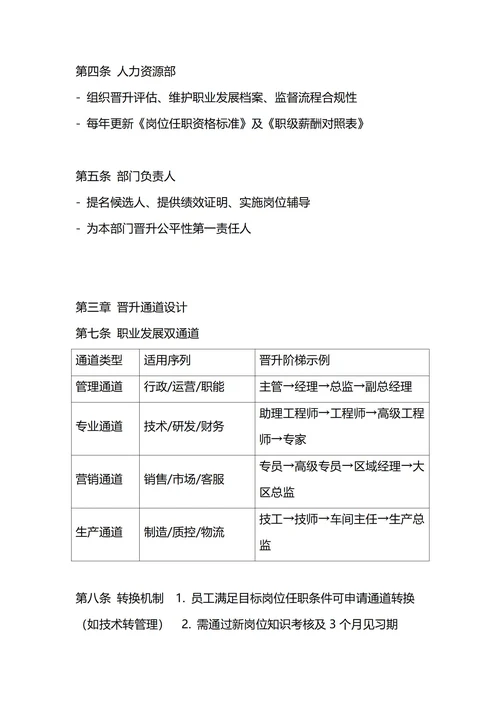 员工晋升管理制度