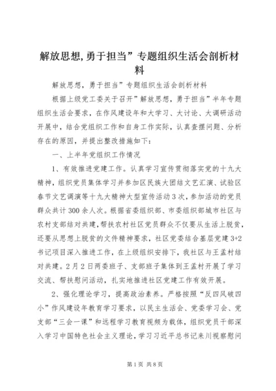 解放思想,勇于担当”专题组织生活会剖析材料.docx