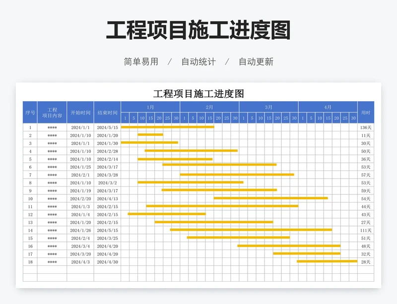 工程项目施工进度图