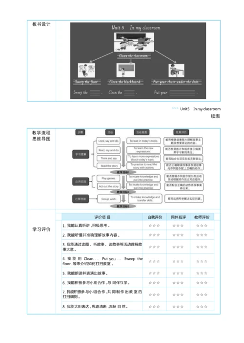 Unit 5  In my classroom单元整体教学设计5课时