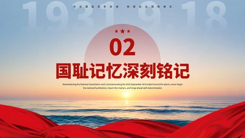红色党政918事变勿忘国耻爱国主义主题班会PPT课件模板