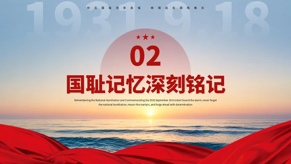 红色党政918事变勿忘国耻爱国主义主题班会PPT课件模板