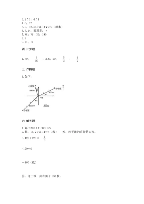 小学六年级上册数学期末测试卷带答案（精练）.docx