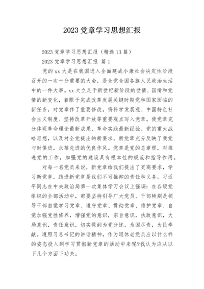 2023党章学习思想汇报.docx