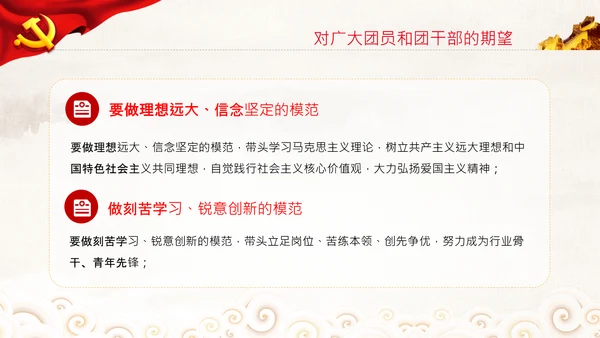 在庆祝共青团成立100周年大会上的讲话PPT