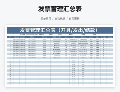 发票管理汇总表