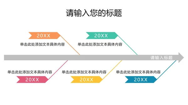 创意鱼骨时间轴PPT模板