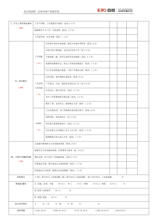 广告公司所有岗位绩效考核表.docx