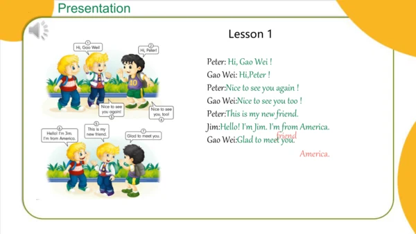 Unit1 This is my new friends Lesson1 课件(共21张PPT)