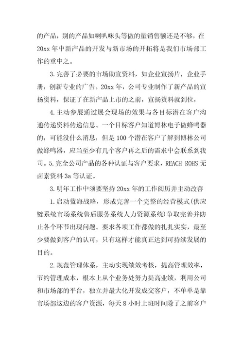 2023年市场部年终工作总结（精选篇）