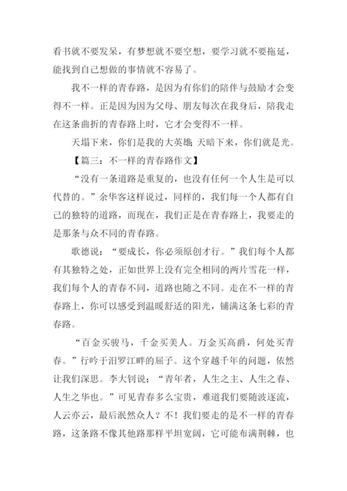 不一样的青春路作文.docx