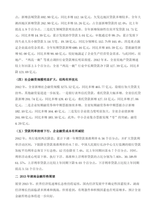 湖南金融形势分析及展望.docx