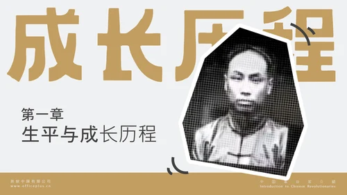 黄色简约风人物介绍之陈独秀