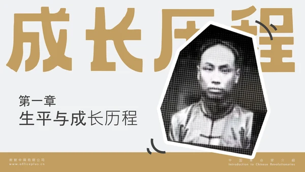 黄色简约风人物介绍之陈独秀