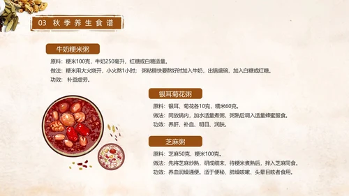 棕色简约中国风实拍笔刷秋季养生中医养生动态PPT