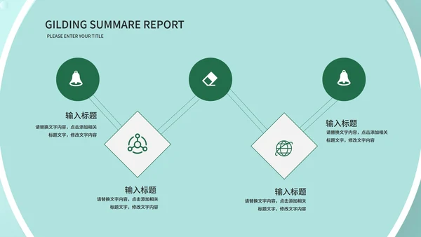 绿色小清新流体职场总结汇报PPT模板