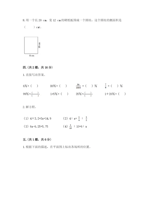 小学六年级数学摸底考试题【夺冠系列】.docx