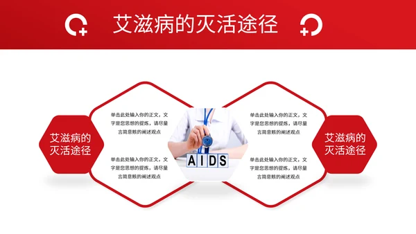 HIV艾滋病预防宣传主题教育PPT模板