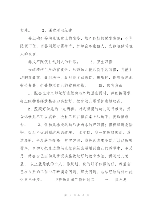 中班少儿园工作计划.docx