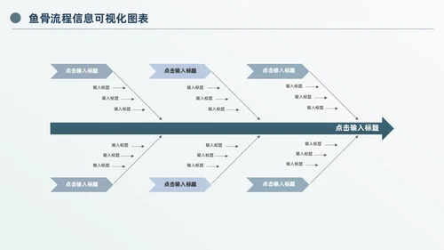 商务高级灰鱼骨图信息可视化图表PPT