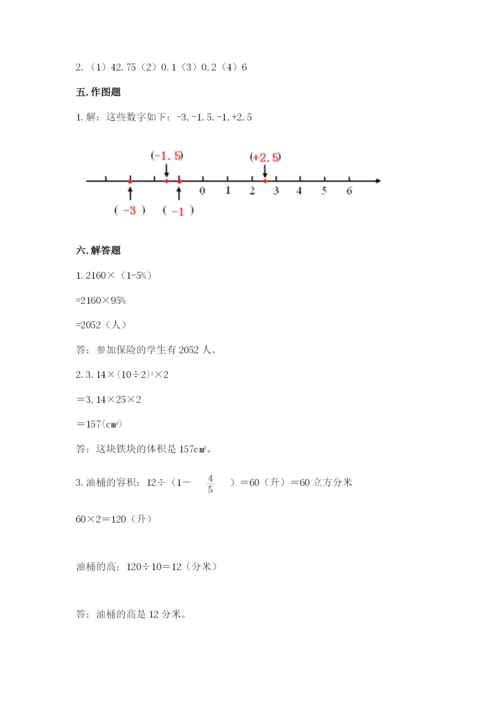 小升初六年级期末测试卷带答案（突破训练）.docx