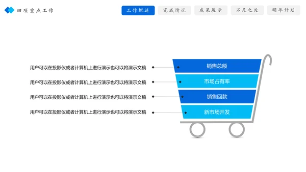 2019蓝色大气销售部年终总结暨新年计划PPT模板