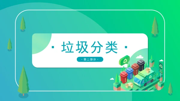 简约2.5D垃圾分类通用PPT模板