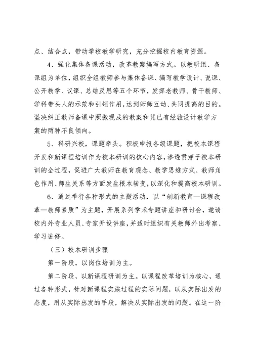 小学教师校本研训方案(共6页)