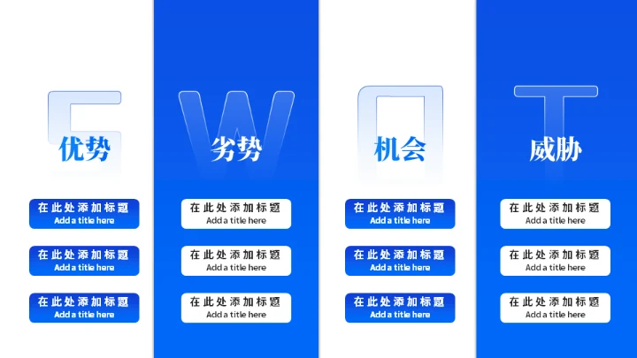 蓝色方块运营数据复盘通用PPT模板