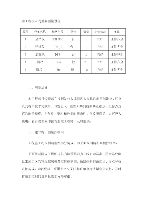 河道综合施工测量专题方案