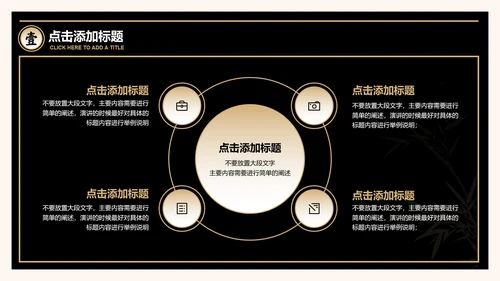 黑金简约中国文学活动PPT演示模板