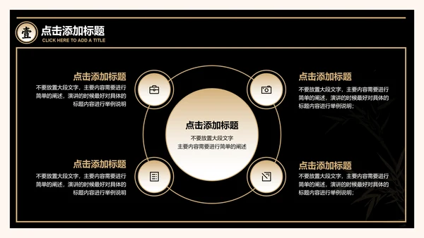 黑金简约中国文学活动PPT演示模板