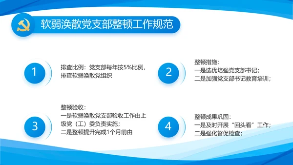 蓝色简约党支部工作专题动态PPT