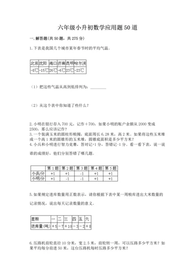 六年级小升初数学应用题50道【学生专用】.docx