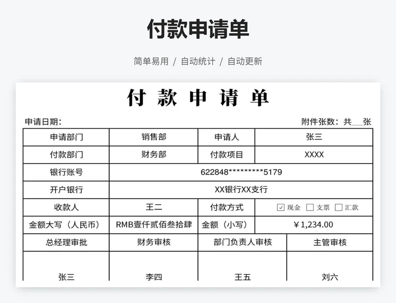 付款申请单