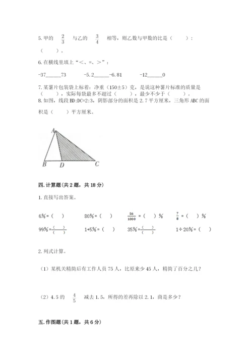 冀教版六年级下册数学 期末检测卷及参考答案（巩固）.docx