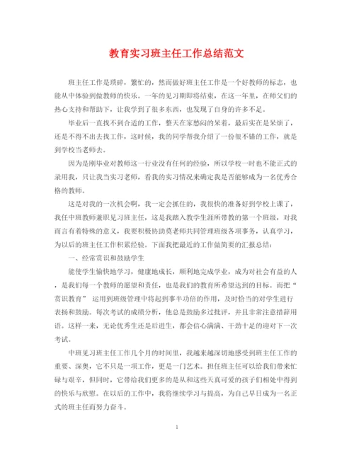 精编之教育实习班主任工作总结范文.docx