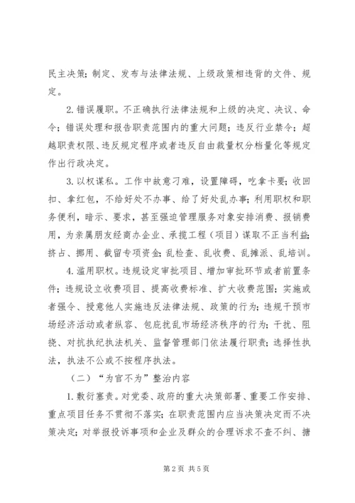 人防办“为官乱为、为官不为”整治计划.docx